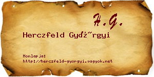 Herczfeld Györgyi névjegykártya